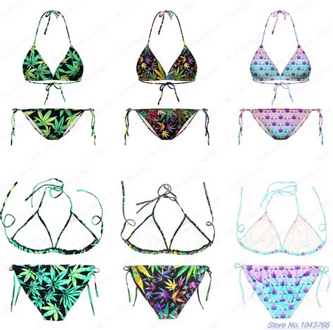 Sexy Leaf Swimwear Top Side Tie Swimwear Backless Triangle Beachwear