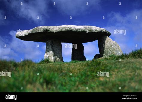 The Abstract Lanyon Quoit Ancient Burial Chamber In Cornwall County