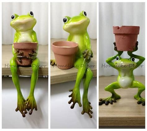 Online Shop 1pc Original Design Cute Resin Frog Flower Pot Succulent Plants Pots Hydroponics