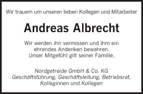 Traueranzeigen Von Andreas Albrecht Saarbruecker Zeitung Trauer De