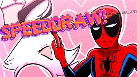 Spider Man And Angel Dust Hazbin Hotel And Marvel Speeddraw Youtube