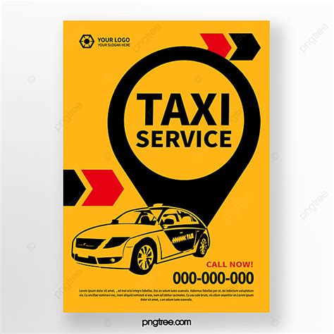 Folleto De Servicio De Taxi Amarillo Retro Descarga Gratuita De