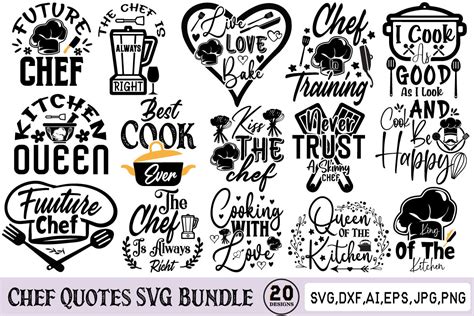 Chef Quotes Svg Bundle Bundle · Creative Fabrica