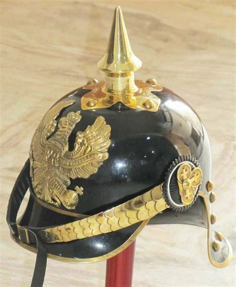 Ww1 German Pickelhaube Steel And Brass Spike Helmet Fr Prussian Etsy