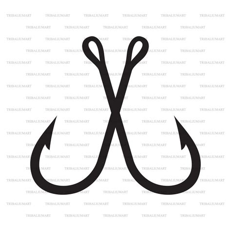 Crossed Fishing Hooks Cut Files For Cricut Clip Art Etsy