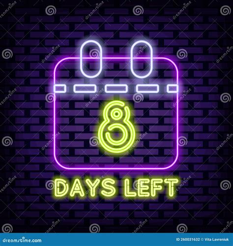 Days Left Neon Sign Neon Script Light Banner Stock Vector