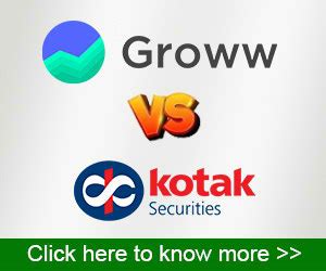 Kotak Securities Vs Groww Compare Brokerage Demat Account More