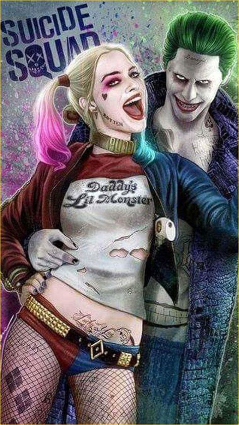 Download Joker And Harley Quinn Waist Hug Wallpaper | Wallpapers.com