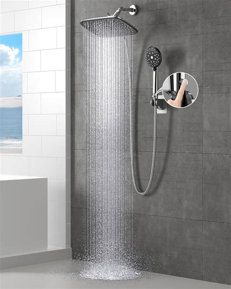 Veken 12 Inch High Pressure Rain Shower Head Shower Heads With 5 Modes