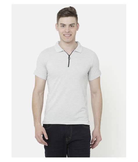 Elegance Cotton Blend Grey Plain Polo T Shirt Buy Elegance Cotton