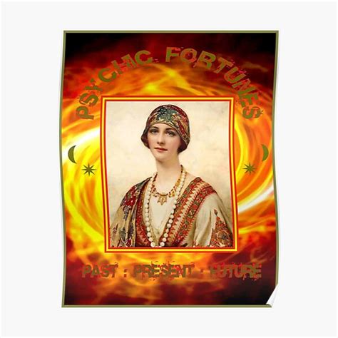 Póster PSYCHIC FORTUNES Vintage Gypsy Fortune Teller Print de