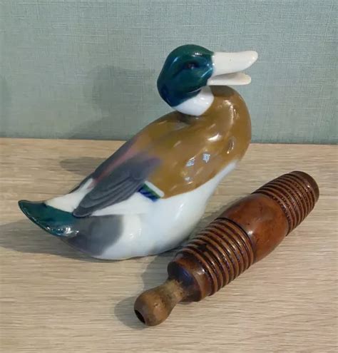 Ancien Appeau De Chasse Au Canard En Bois Lg Cm Marque Fuzeau