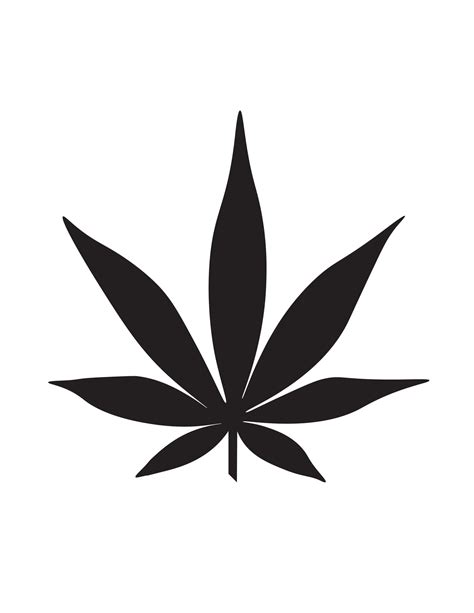 Marijuana Leaf Tattoo Stencil