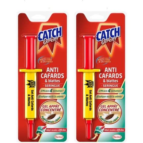 CATCH Gel Insecticide Anti Cafards Et Blattes Seringue 10 Gr Lot De