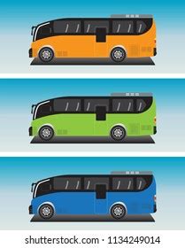 Realistic Vector Coach Bus Mockup Rear Vector De Stock Libre De