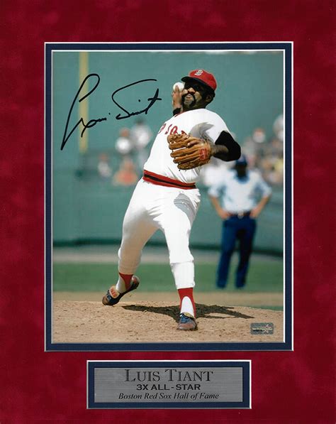 Luis Tiant Autograph Photo Pitch 11x14 - New England Picture