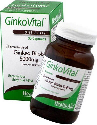 HEALTH AID GINKO VITAL GINKGO BILOBA 5000MG 30 CAPSULES GTIN EAN UPC