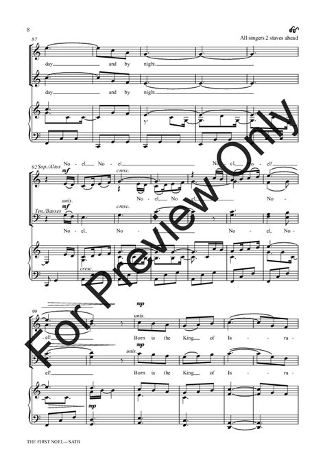 The First Noel SATB Arr Pinkzebra J W Pepper Sheet Music