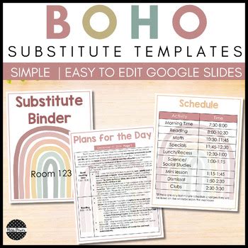 Substitute Binder Templates Emergency Sub Binder Sub Plans Template