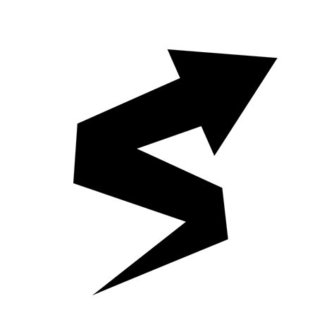 Zigzag Arrow Icon With A Sharp End Black Arrow Pointing Upwards Up