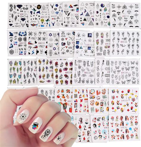 48 Blatt Gemischt Nail Art Sticker Mwoot Nail Art Wassertransfer