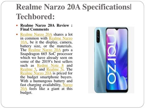 PPT Realme Narzo 20A Review Techbored PowerPoint Presentation Free