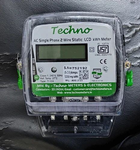 Techno 5 30 Unpair 5 30amp Single Phase Lcd Display Meter For