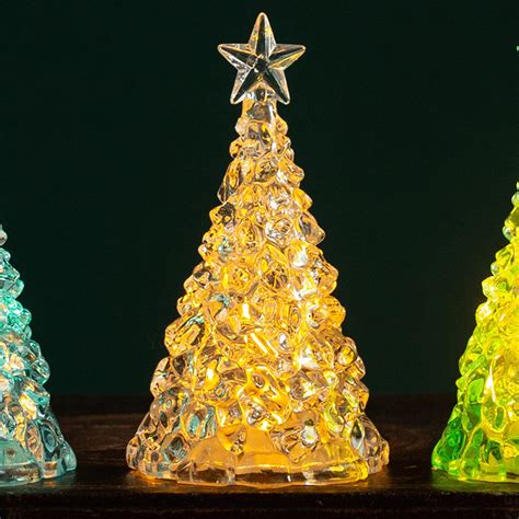 Yyeselk Tabletop Acrylic Christmas Tree 4 1 Inch Mini Christmas Tree