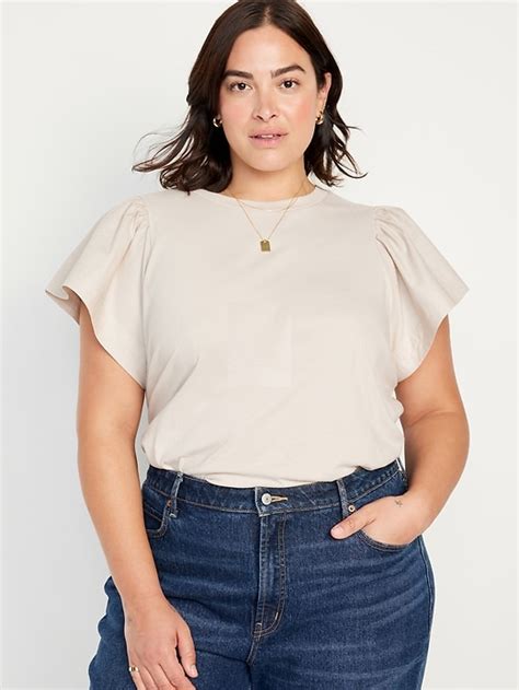 Flutter Sleeve Combination Top Old Navy