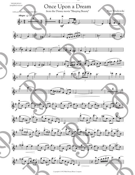 Once Upon A Dream Violin Sheet Music Intermediate — Jenny Oaks Baker