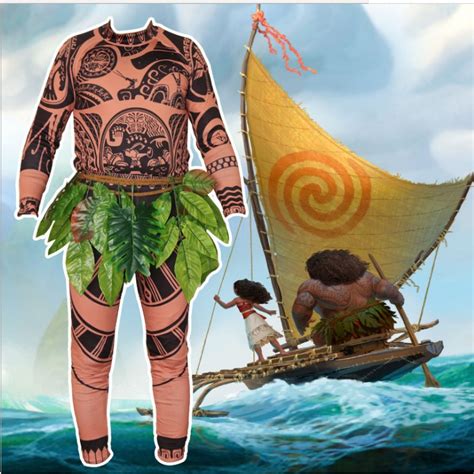 Disney Moana Maui Costume for Kids and Adults Halloween Movie Character ...