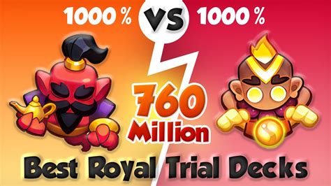 Best Royal Trials Deck Genie Vs Monk Million Rush Royale