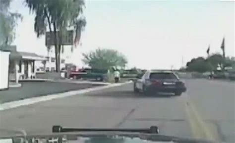 Arizona Police Officer Rams Cruiser Into Armed Suspect Dashcam Video