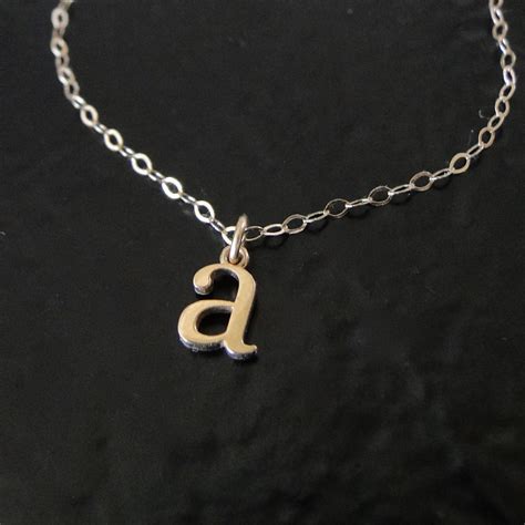 Tiny Lowercase Letter Necklace Personalized Necklaceyour Initial From