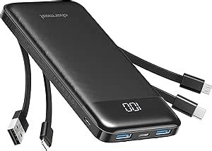 Charmast Power Bank Mah Con Cavi Integrati Caricatore Portatile