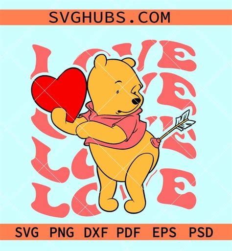 Retro Love Winnie The Pooh Svg Retro Winnie The Pooh Love Svg The