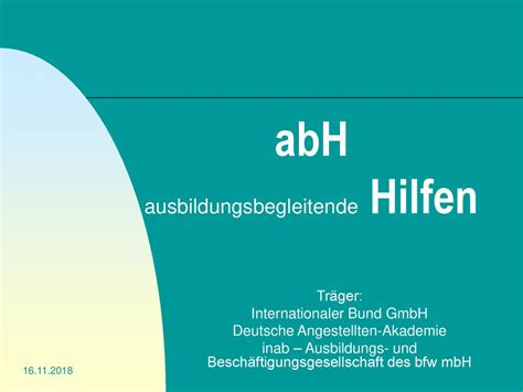 Abh Ausbildungsbegleitende Hilfen Ppt Herunterladen