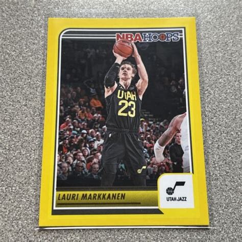 Lauri Markkanen 2023 24 Panini NBA Hoops Yellow Parallel Card 162 Utah