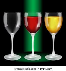 Glass Wine Red White Blank High Stock Vector Royalty Free