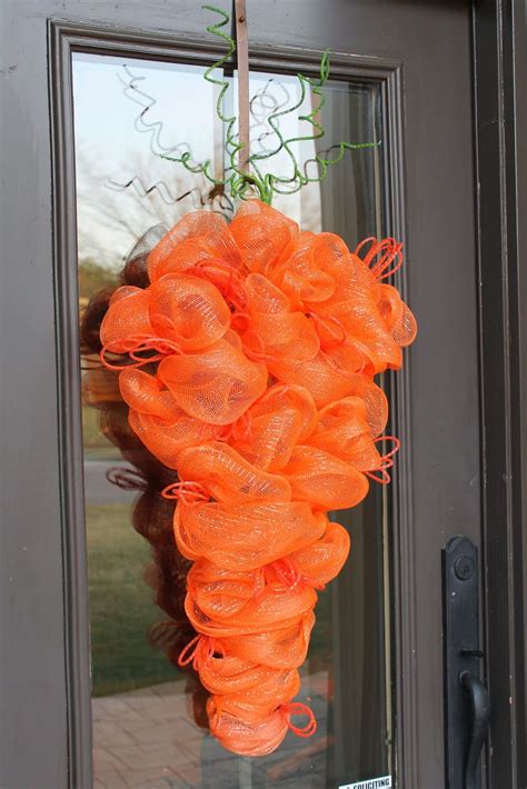 Coathanger Deco Mesh Carrots Easter Mesh Wreaths Deco Mesh Crafts