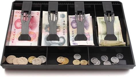 Thelovelychoice 4 Grids Cash Box Drawer Tray Perfect For Petty Cash ABS