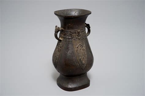 A Chinese Archaistic Bronze Hu Vase Ming Rob Michiels Auctions