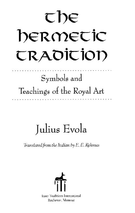 Solution Julius Evola The Hermetic Tradition Studypool