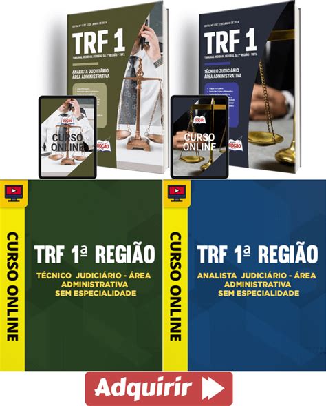 Apostilas e Cursos Concurso 2024 TRF 1 Técnico e Analista Judiciários