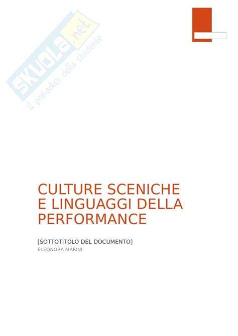 Appunti Lezione Culture Sceniche