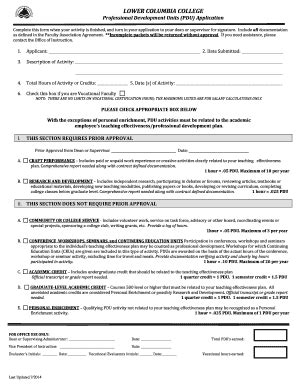 Fillable Online Lcc Ctc Pdu Bapplicationb Form Lower Columbia College