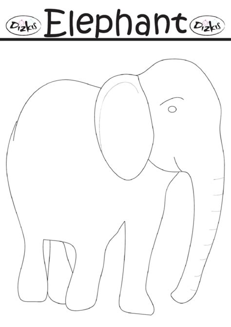 Large Elephant Template printable pdf download