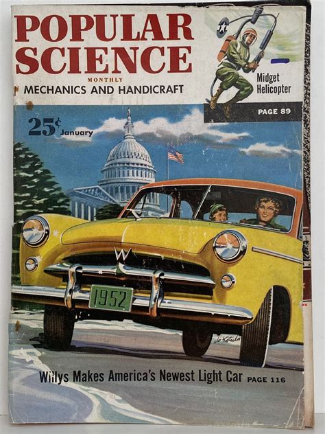 Vintage Magazine Popular Science Vol 160 No 1 January 1952