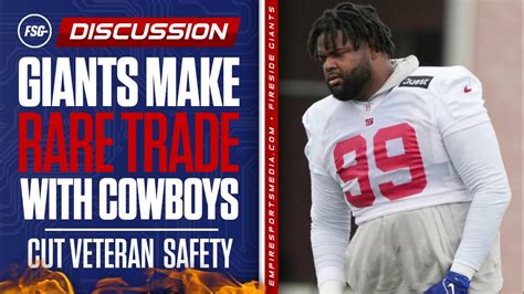 Giants Make Rare Trade With Cowboys Cut Veteran Safety Malik Nabers