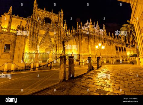 Seville Cathedral night Stock Photo - Alamy